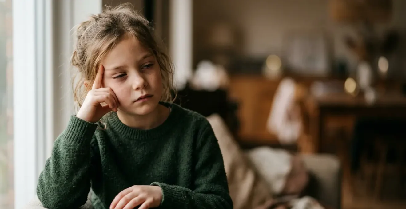 Enfant montrant des signes de fatigue oculaire après utilisation prolongée d'écran
