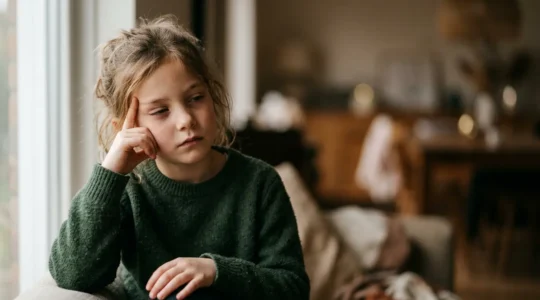 Enfant montrant des signes de fatigue oculaire après utilisation prolongée d'écran