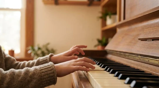Enfant concentré jouant d'un instrument de musique, illustrant le lien entre pratique instrumentale et développement cognitif